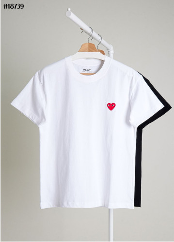 🔆 [Comme des Garcons] 꼼데가르송 레드 하트 로고 숏 슬리브 코튼 티셔츠 🔆