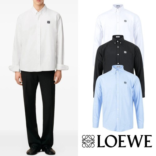LOE 미니 아나그램 자수 옥스포드 셔츠