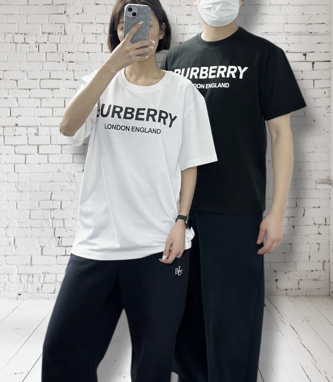 <BB 30수 프린트 로고 면 반팔 >
