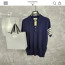 수입 T/B 사선완장 시그니쳐 카라 반팔니트 네이비