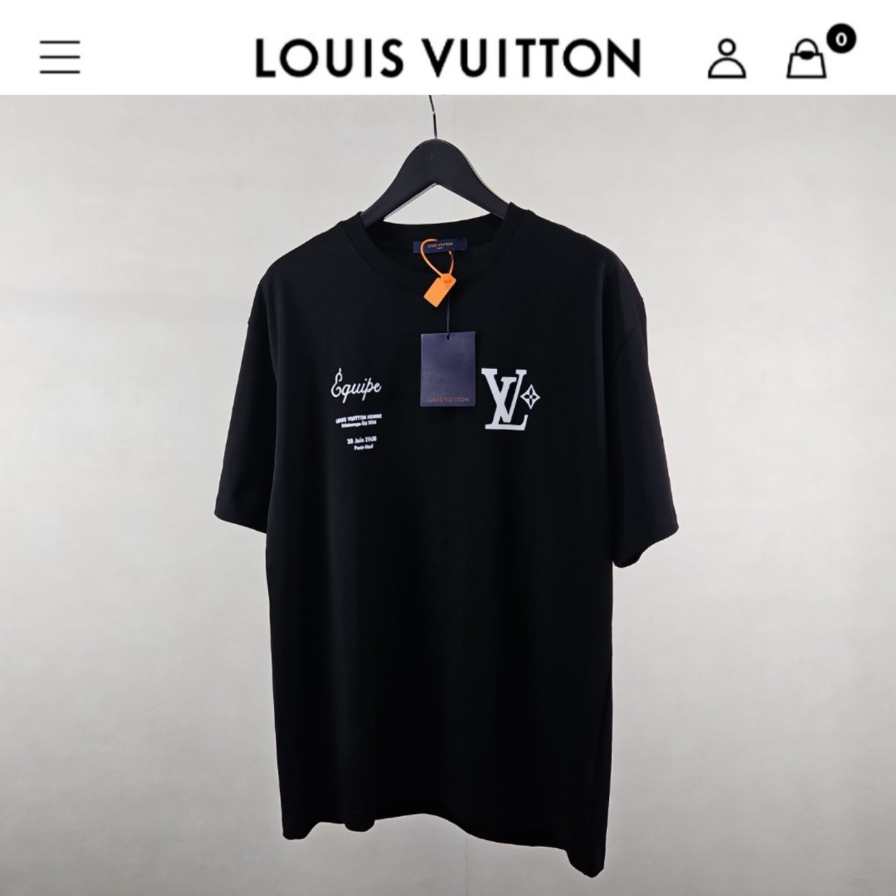 수입 LV pont- neuf 라운드 티셔츠 남여공용 블랙
