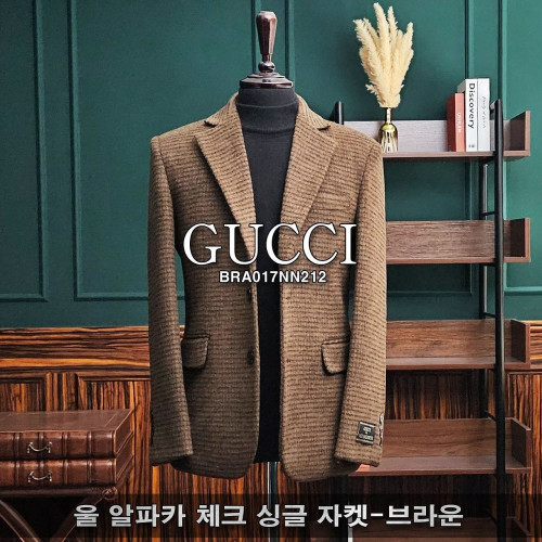 💕 구* 울 알파카 체크 싱글 자켓