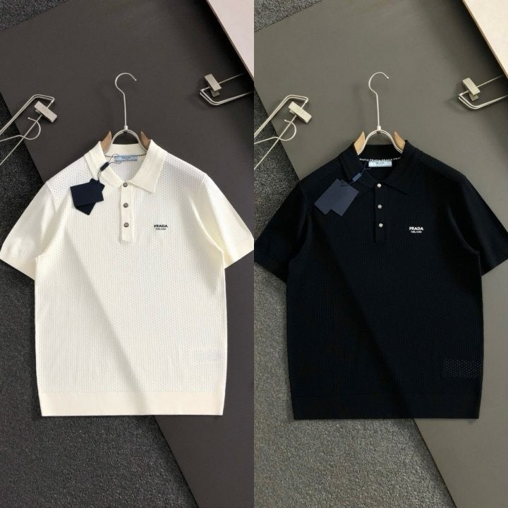 밀라노 자수로고 펀칭 라운드 니트 PR-3737