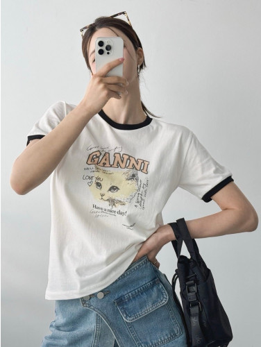 여성 캣 배색T GA-187