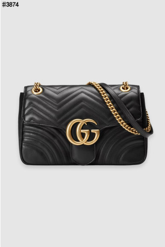 🍀 [GUCCI] 구찌 GG 마몽 마틀라쎄 미디엄 숄더백 블랙 🍀
