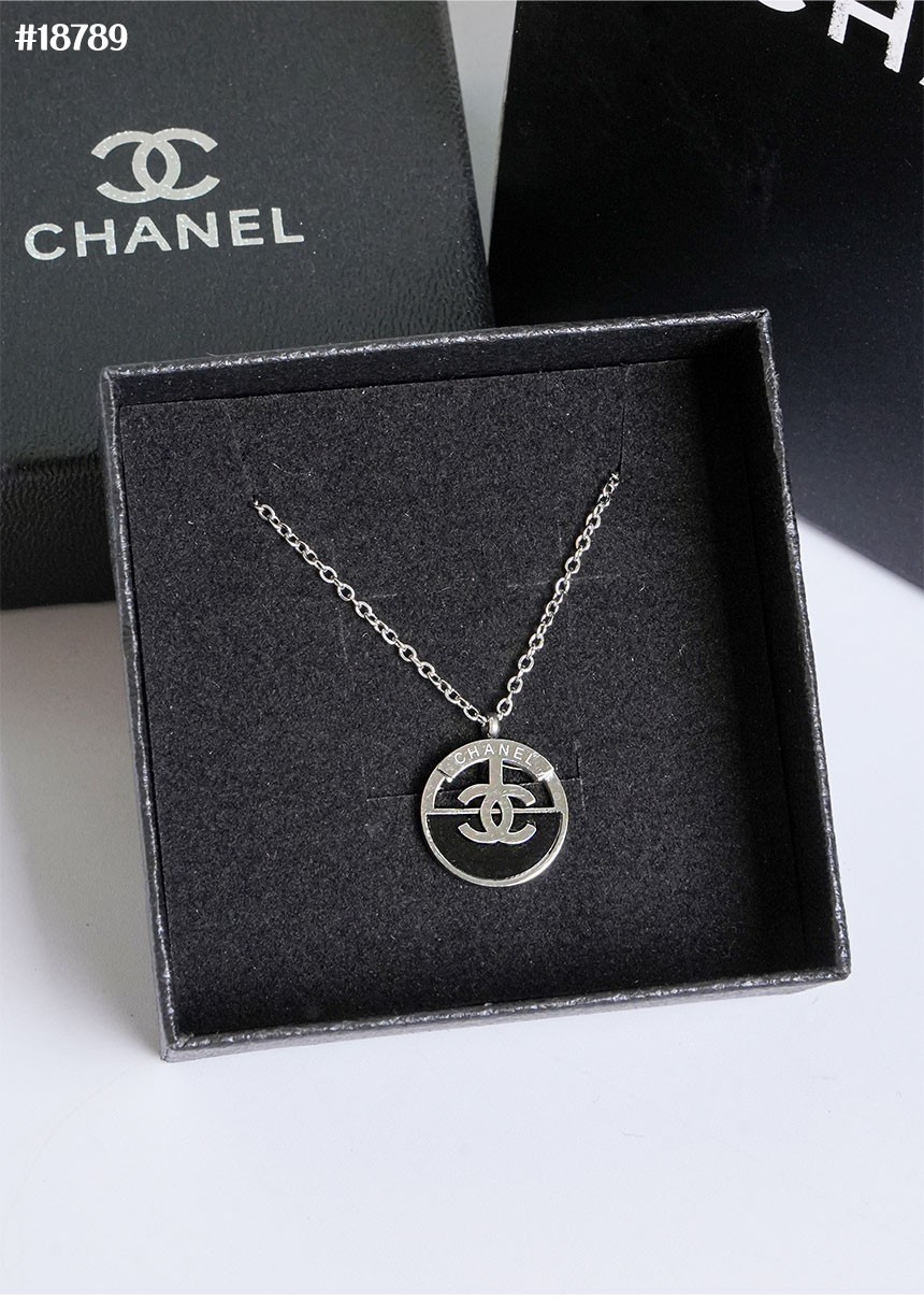 🔆 [CHANEL] 샤넬 CC 블랙 실버 펜던트 써클 네크리스 🔆