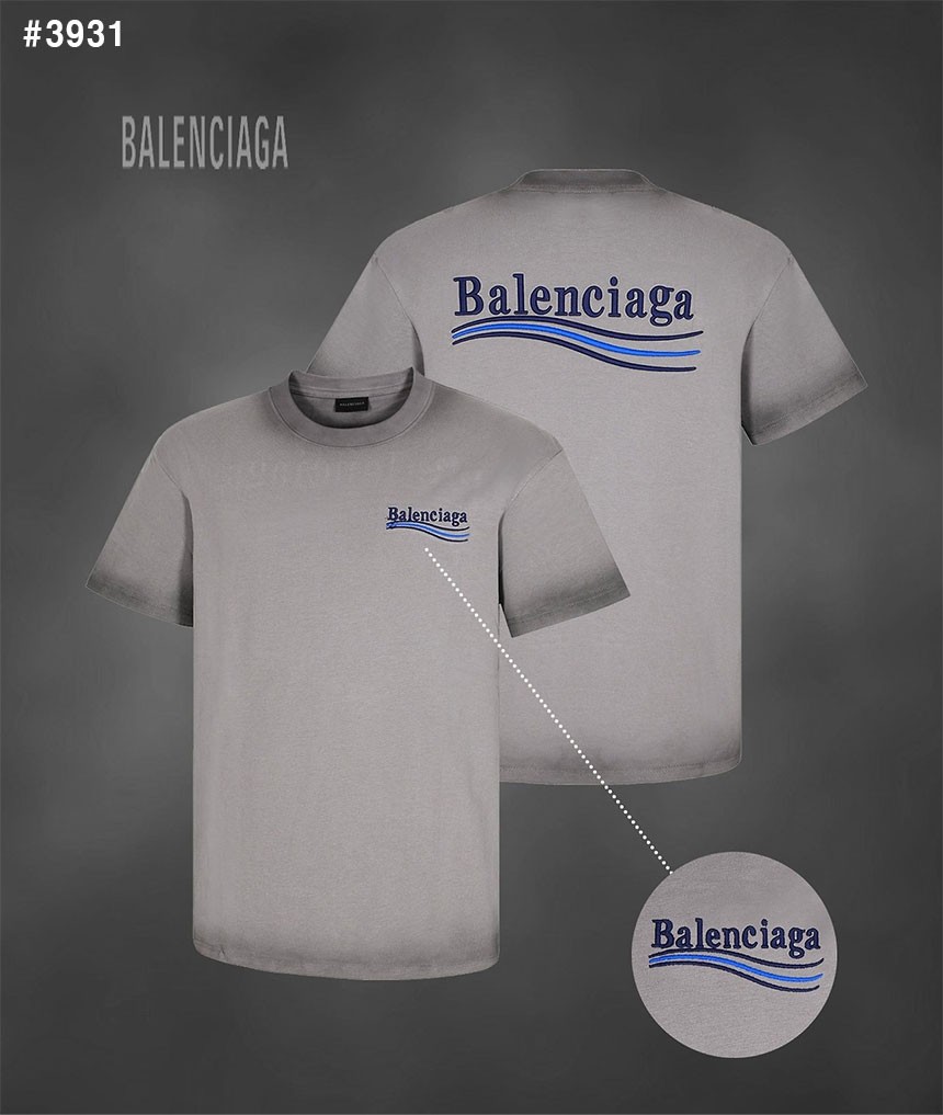 🍀 [BALENCIAGA] 발렌시아가 더티워싱 웨이브로고 자수 오버핏 티셔츠 🍀