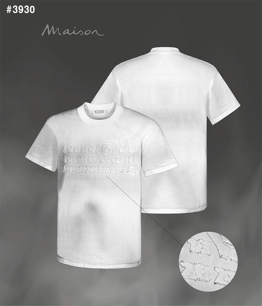 🍀 [Maison Margiela] 메종마르지엘라 더티워싱 넘버링 자수 라운드 오버핏 티셔츠 🍀