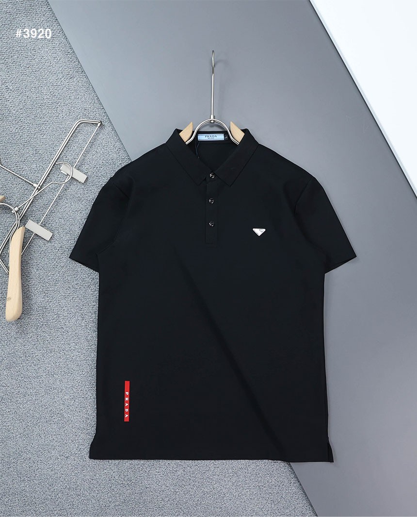 🍀 [PRADA] 프라다 클래식 스몰 삼각로고 카라 반팔 티셔츠 🍀