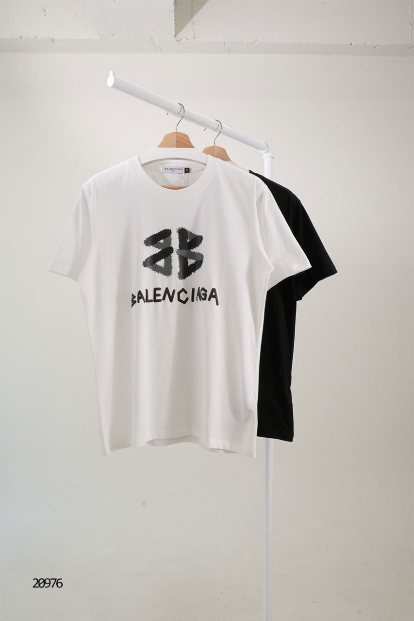 🔆 [BALENCIAGA] 발렌시아가 시그니처 더블 BB 레터링 프린팅 반팔 티셔츠 🔆