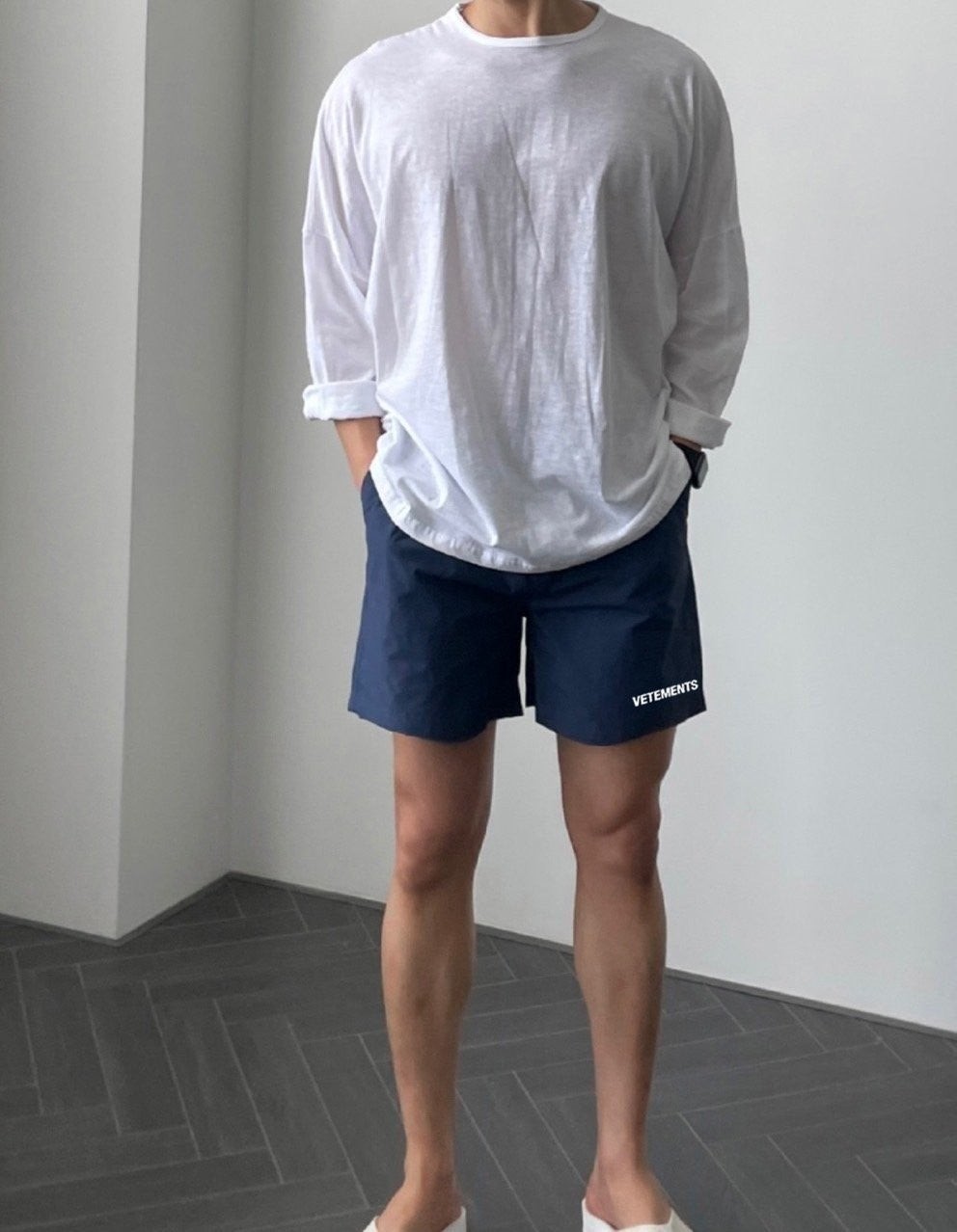 💕 베** 남성 로고 스윔팬츠 반바지