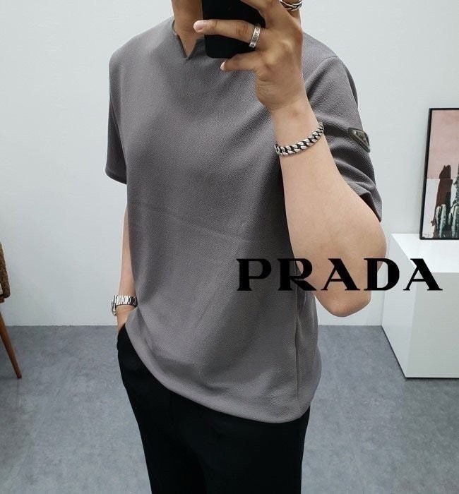 💕 프** 트임넥 엠보 반팔티셔츠