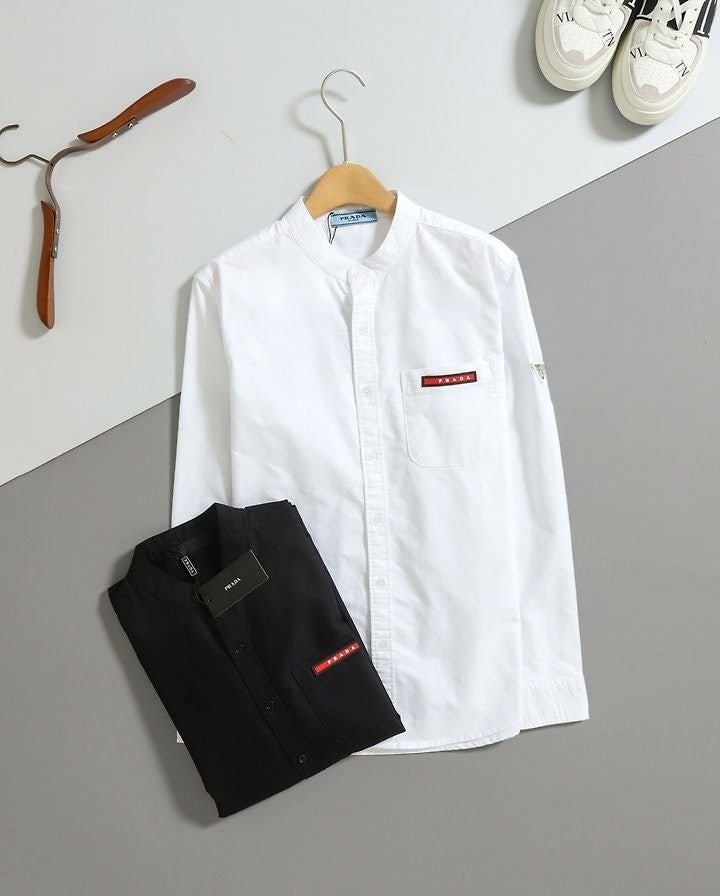 *빅사이즈 추가* 로고 패치 헨리넥 셔츠 PR-3780