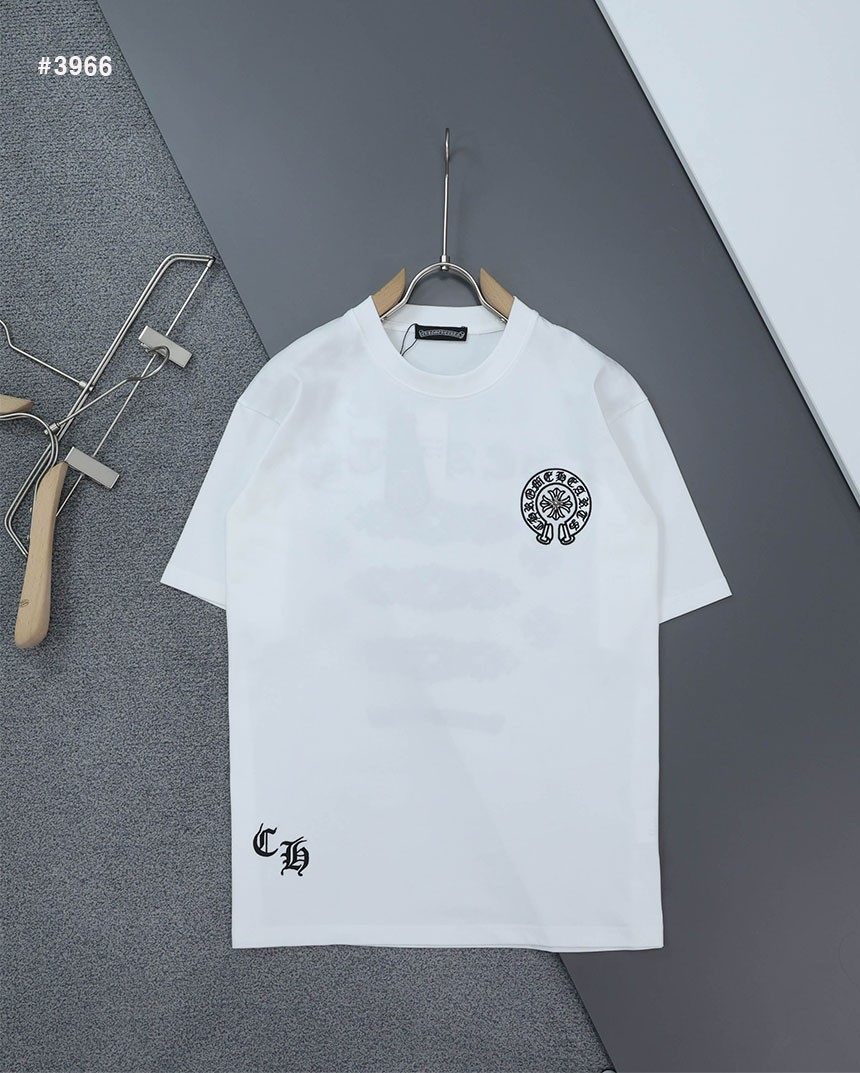 🍀 [Chrome Hearts] 크롬하츠 CH 플로랄 자수로고 라운드 반팔 티셔츠 🍀