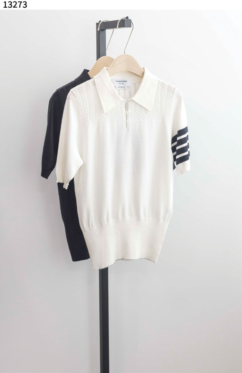 #톰브라운 [Thom Browne] 여성 반팔 케이블 니트 스웨터 신상입고💢 #상의 #니트 #13273