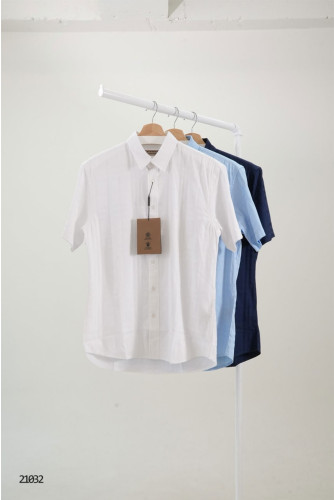 🔆 [BURBERRY] 버버리 자가드 체크 패턴 자수 썸머 반팔 와이셔츠 🔆