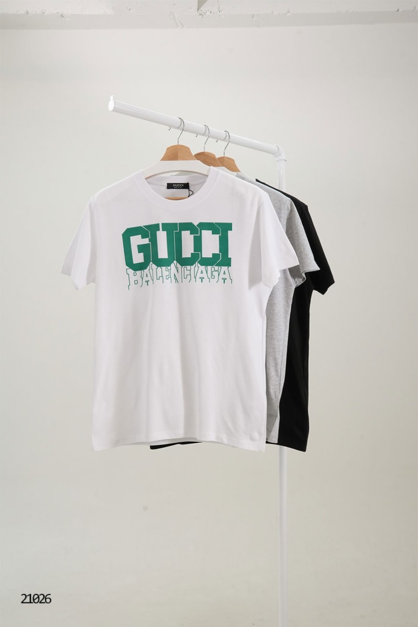 🔆[GUCCI] 구찌 X 발렌시아가 24ss 콜라보 레터링 프린트 반팔 티셔츠 🔆