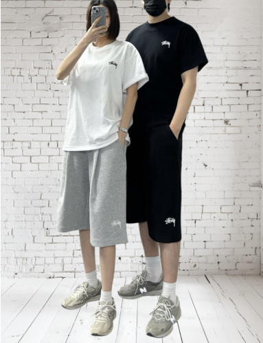 <SS 빅로고 면 반팔 버뮤다 반바지 세트>