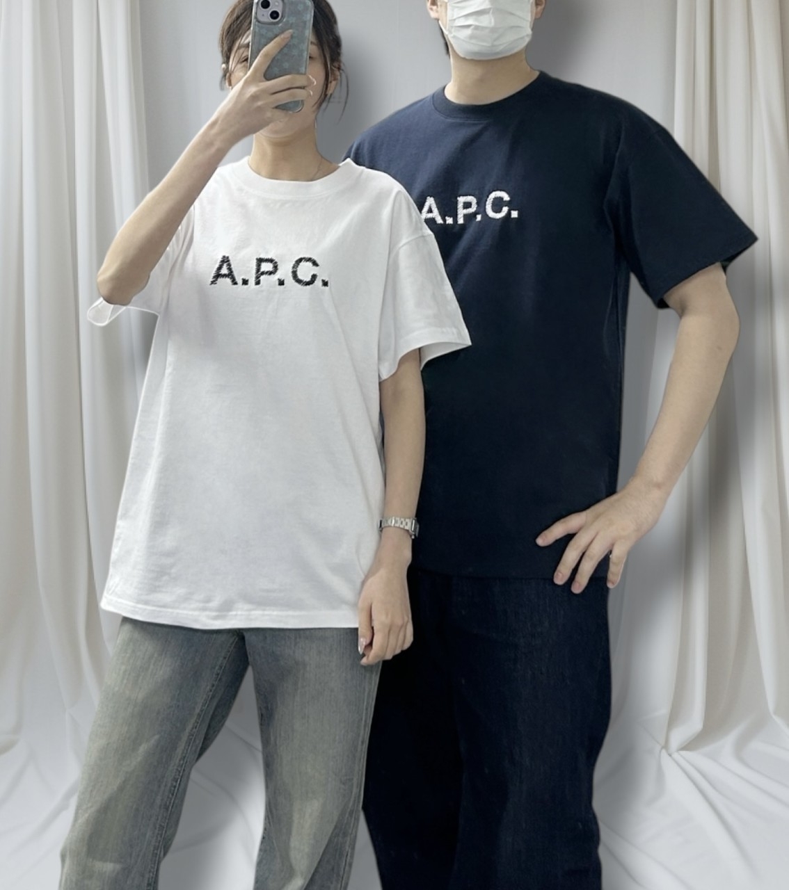 <APC 스티치 자수 반팔>