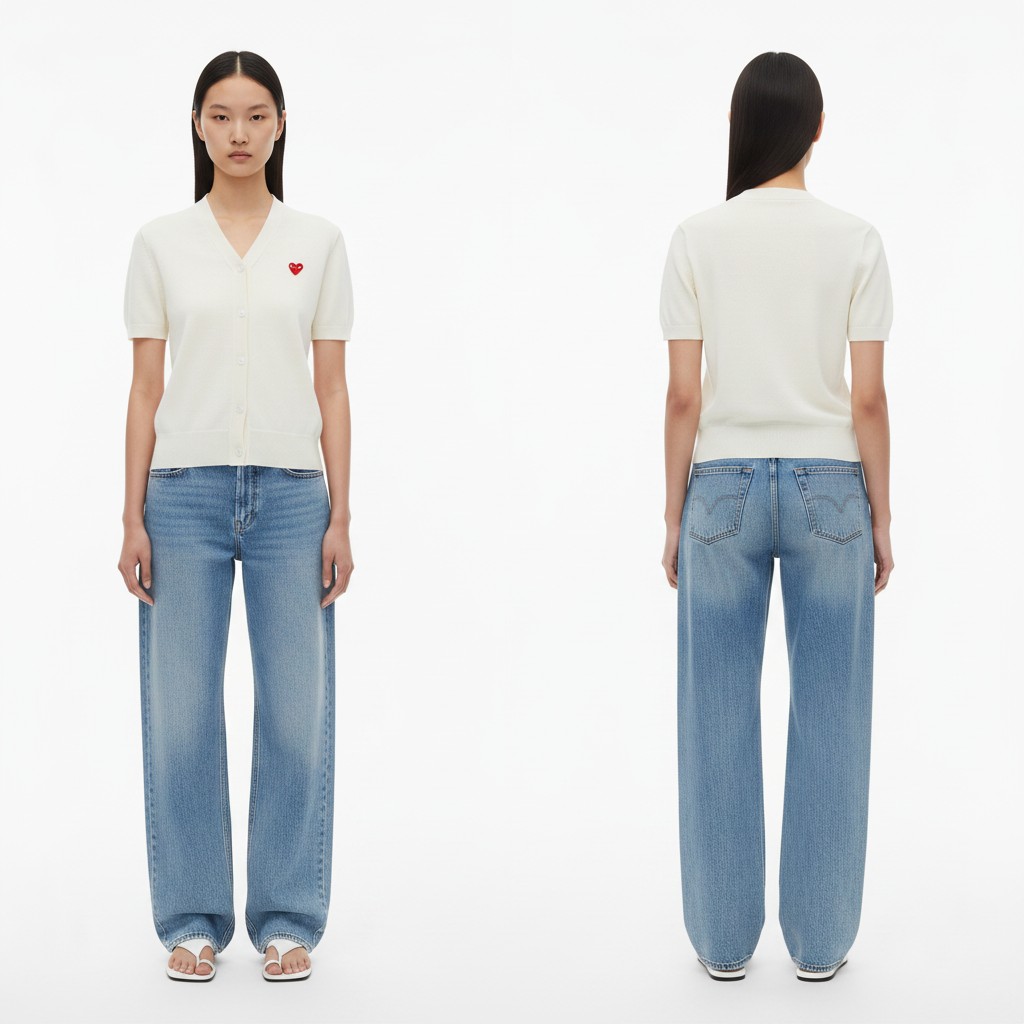 Comme des Garçons 반팔 V넥 가디건