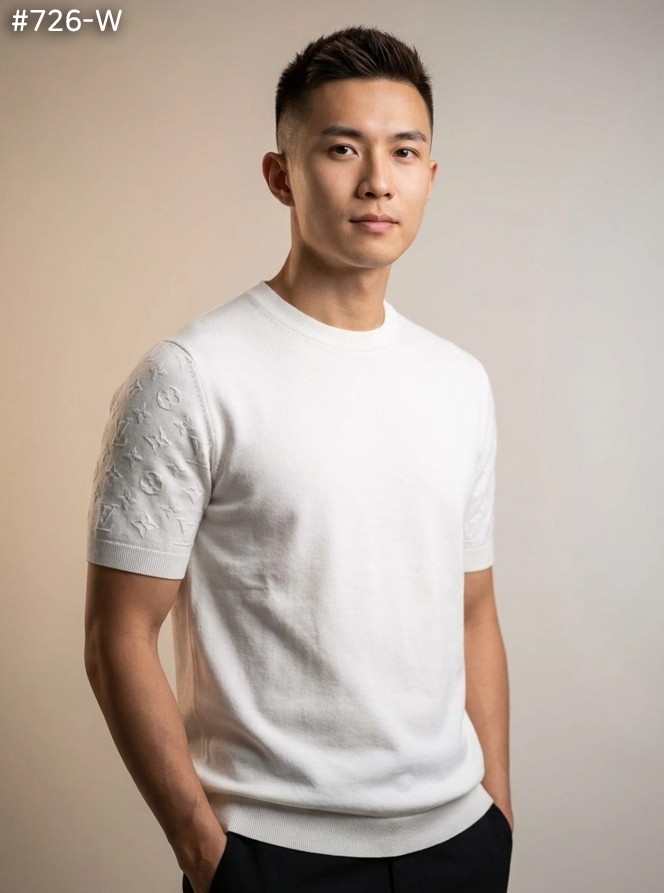 #루이비통 모노그램 쇼트 슬리브드 코튼 크루넥