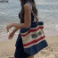 💕 미*** 라피아 코튼 스프라이프 토트백