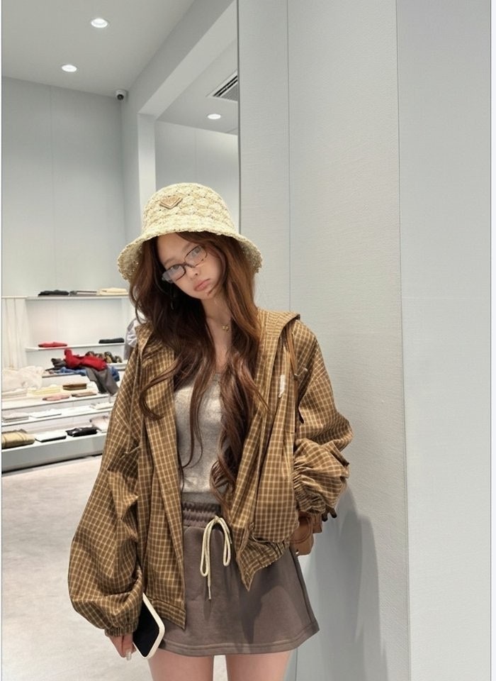 💕 프** 삼각로고 라피아 햇