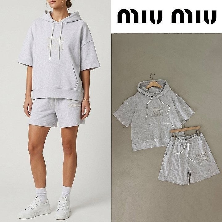 💕 미*** 레터링 로고 후드 오버핏 하프 셋업 ☆여성용☆