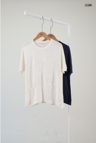 🔆 [Alexander Wang] 알렉산더왕 엠모 레터링 라운드 반팔 니트 티셔츠 🔆