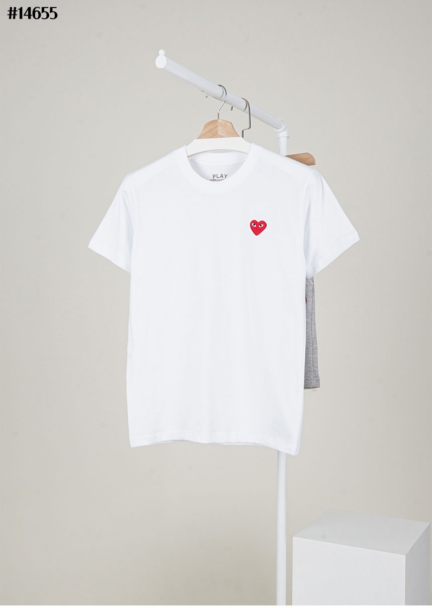 🔆 [Comme des Garcons] 꼼데가르송 남여공용 레드 하트 반팔 티셔츠 & 밴딩 쇼츠 팬츠 셋 🔆
