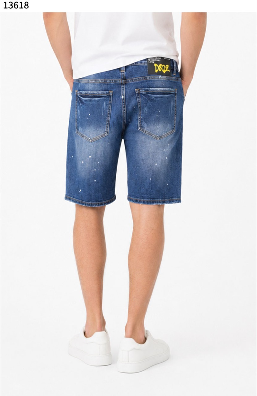 #디스퀘어드2 [dsquared2] 수입고급 남성 백 포켓 D2 패치 데미지 워싱 데님 하프 팬츠 신상입고💢 #하의 #팬츠 #13618