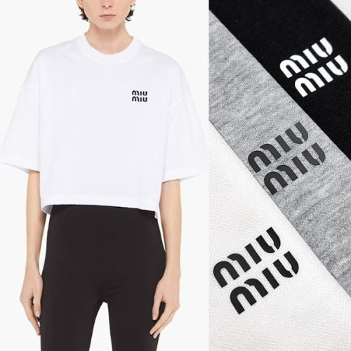 여성 영문로고 크롭 반팔 MU-877