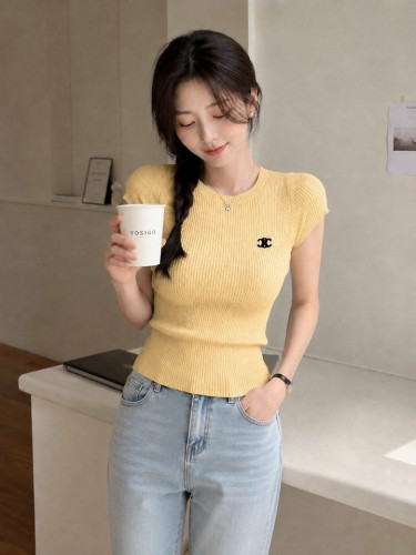 💕 셀** 캡소매 골지니트