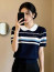 💕 미*** 카라배색 스트라이프 니트