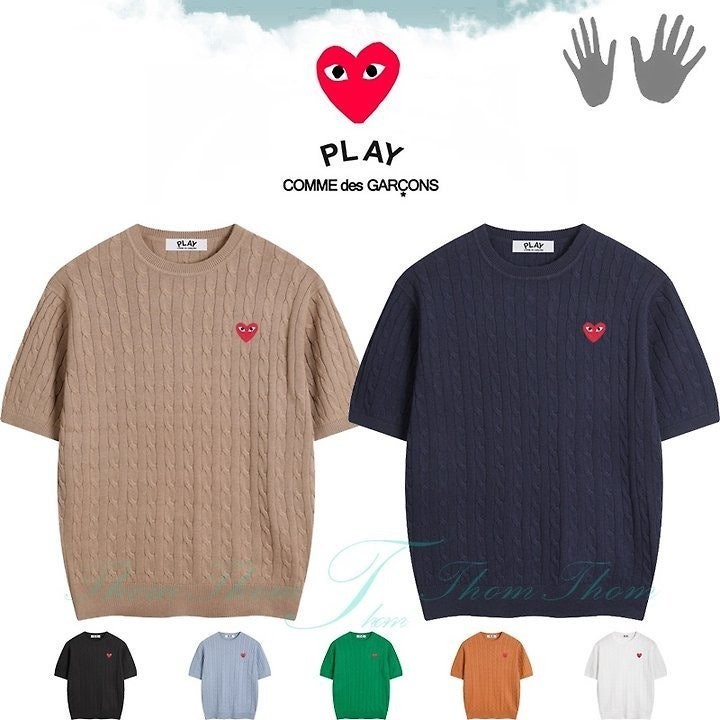 💕 꼼* 꽈베기 라운드 반팔 니트