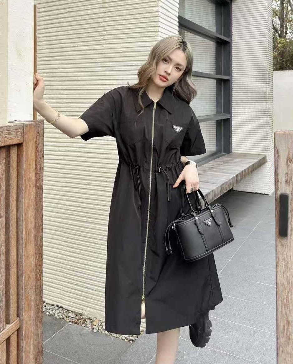 💕 프** 수입 풀집업 반팔 하프 드레스